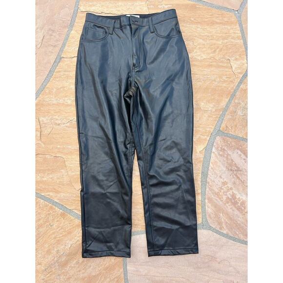Abercrombie & Fitch Pants - Abercrombie & Fitch Pants Womens 10S 30 90s Straight High Rise Black Pleather